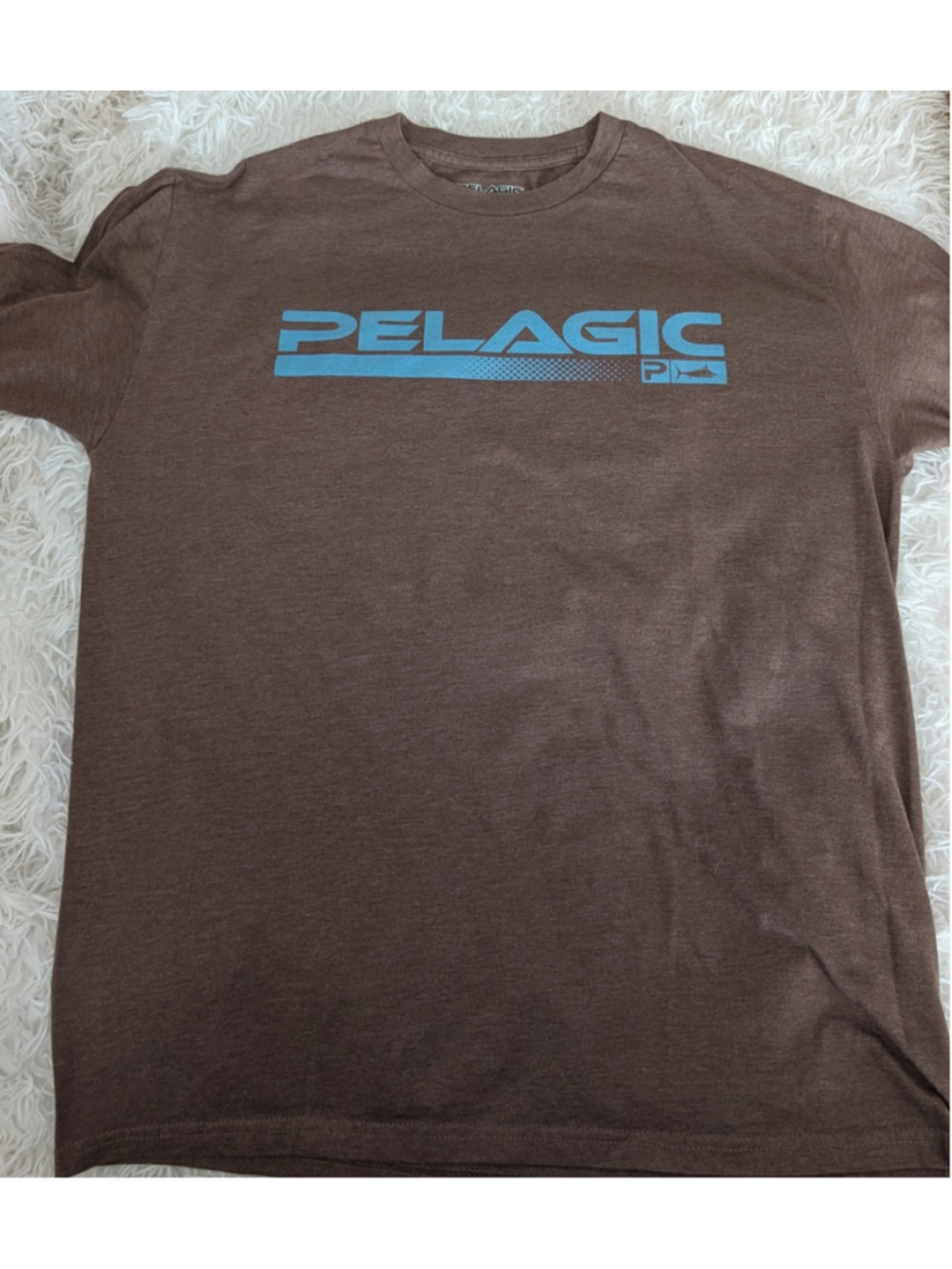 Men's Pelagic Short Sleeve Graphic Tee, Brown and Blue, Size Large